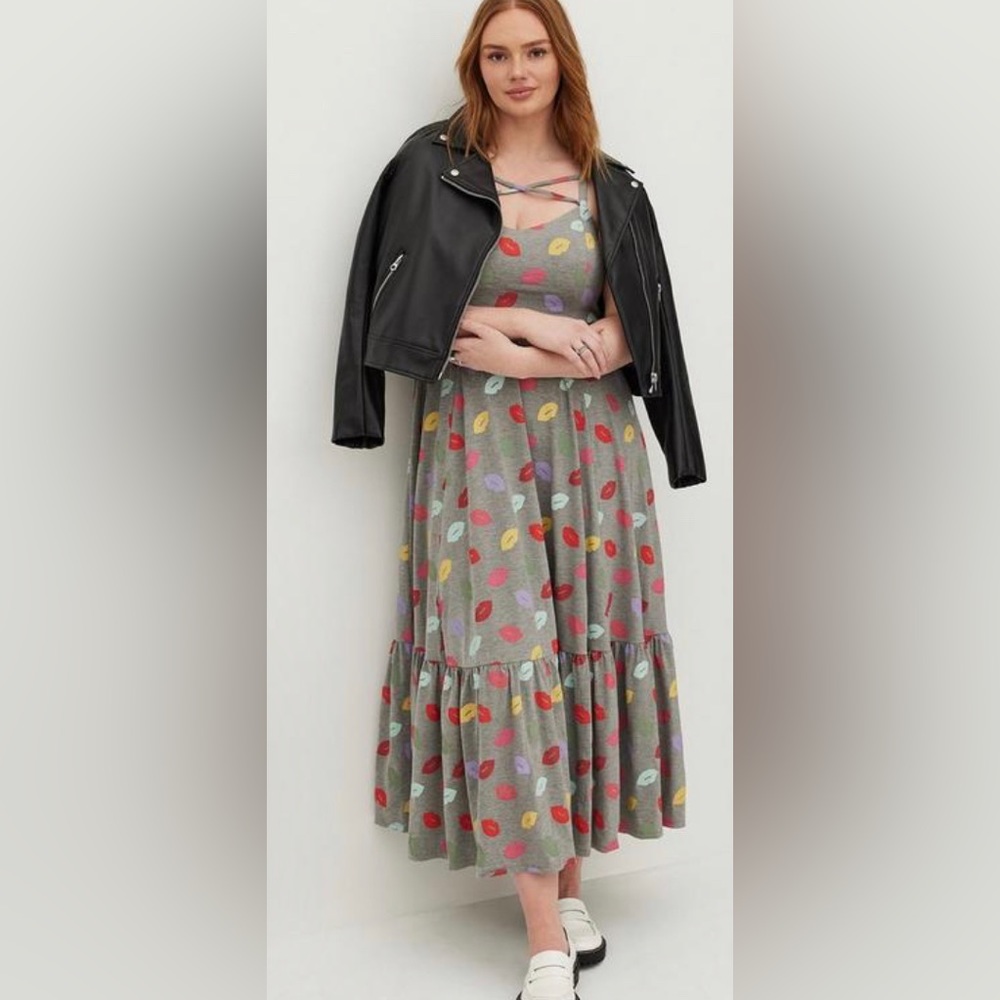 Torrid Maxi Jersey Tiered Strappy Dress